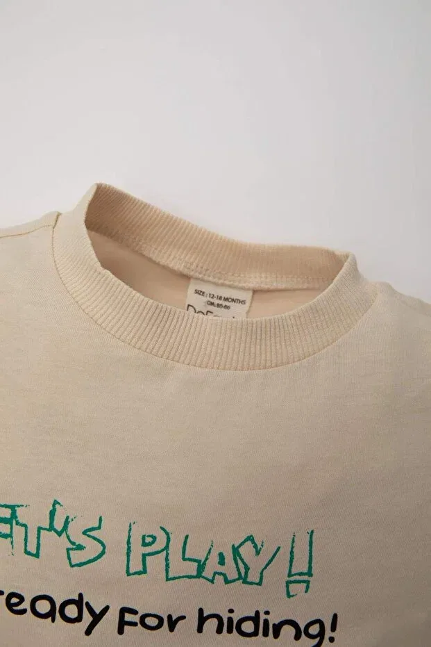 Детская футболка для мальчиков с принтом Animal Print Defacto, Beige-Bg286 — фото 3