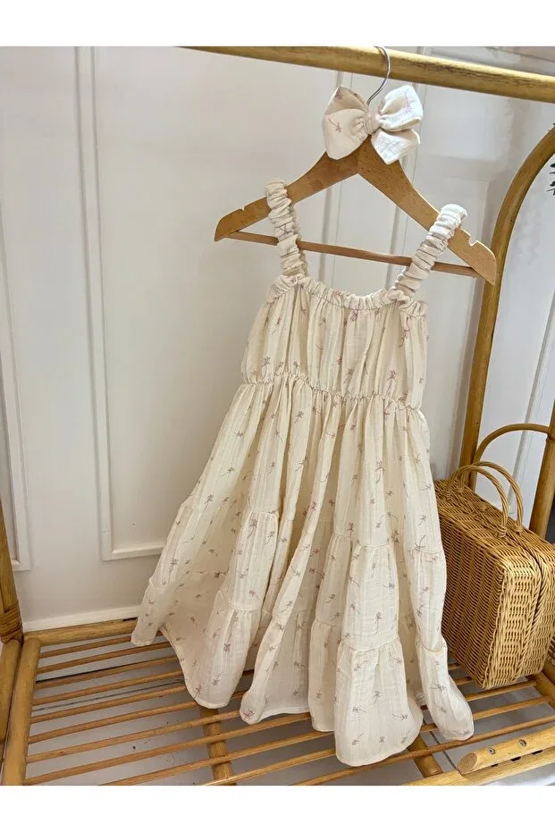 Детское платье с тонкими бретелями Lolidenss, Nude Color — фото 3