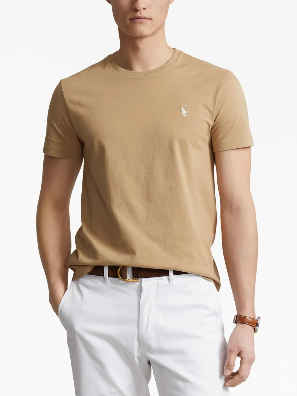 Футболка с вышивкой Polo Pony POLO RALPH LAUREN, коричневый — фото 3