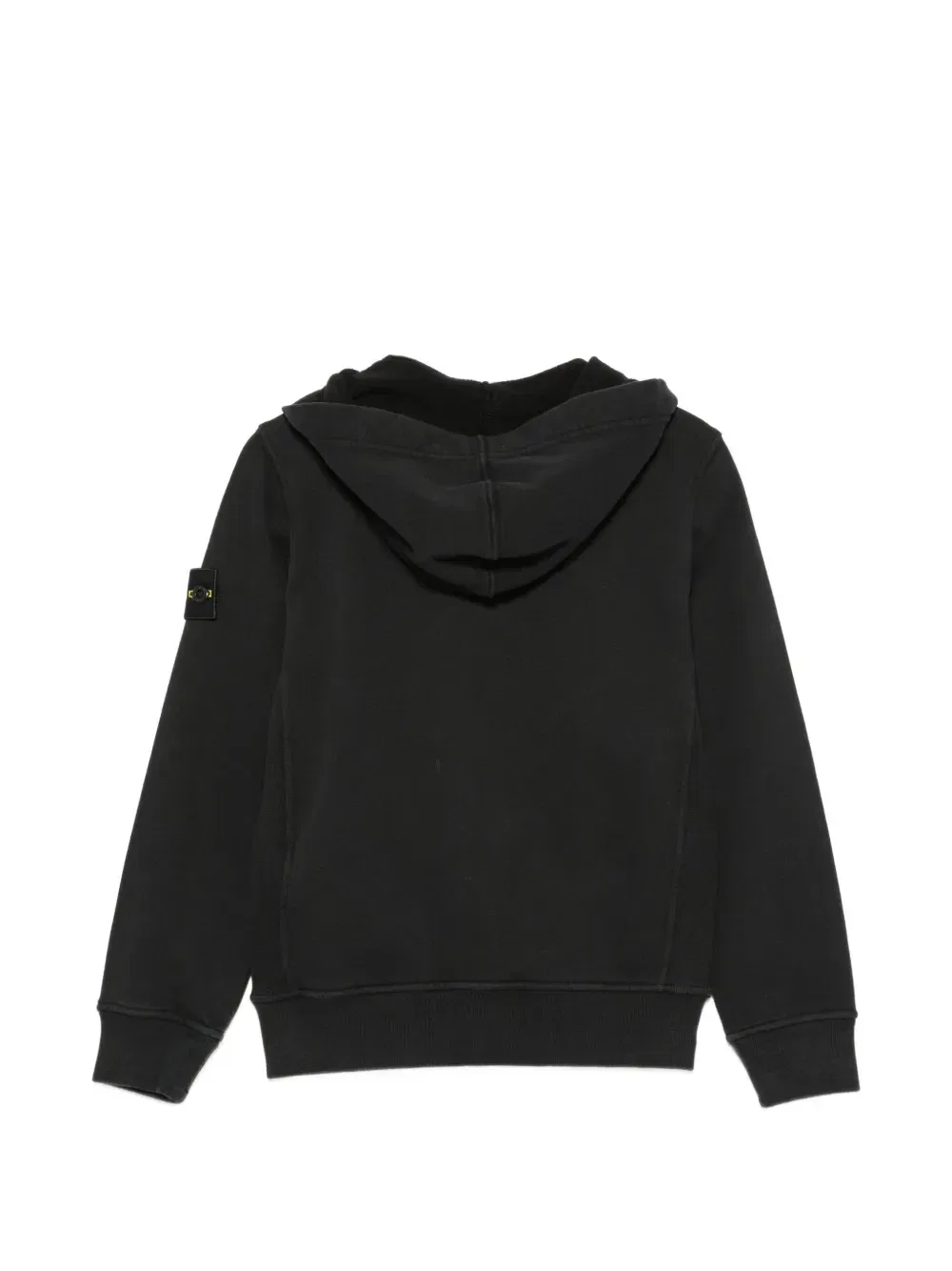 Худи на молнии с нашивкой Stone Island Junior, черный — фото 2