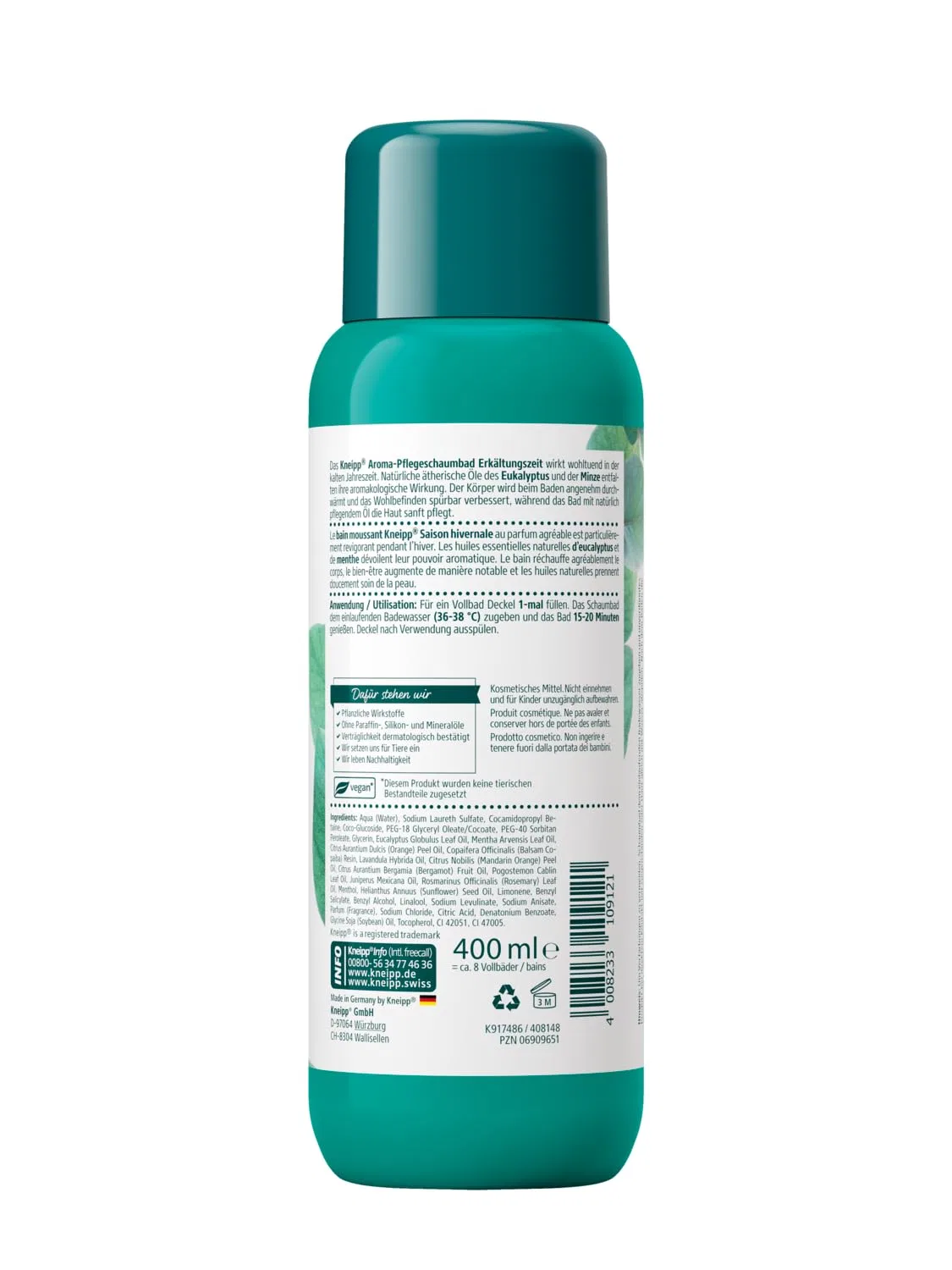 Пена для ванны Kneipp Aroma Care Foam Bath Cold Season, 400 мл, Green — фото 2