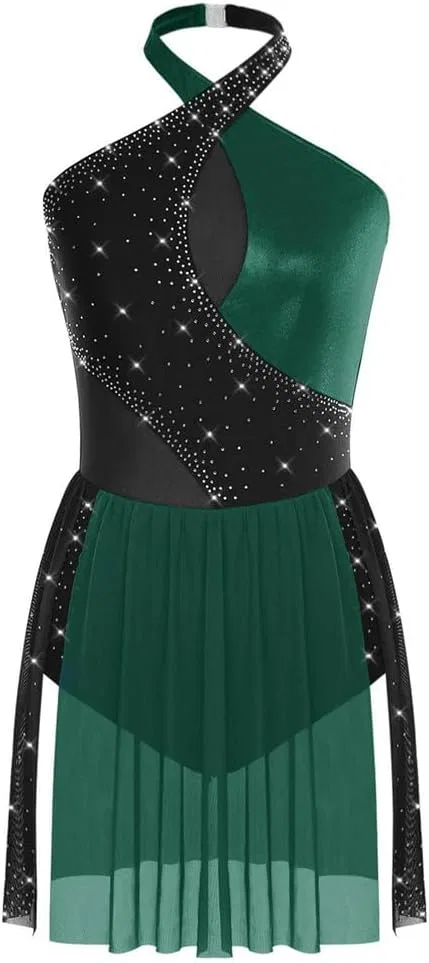 Женское платье для танцев с пайетками Chiffon Flowy Tulle Dance Dress, Dark Gn8