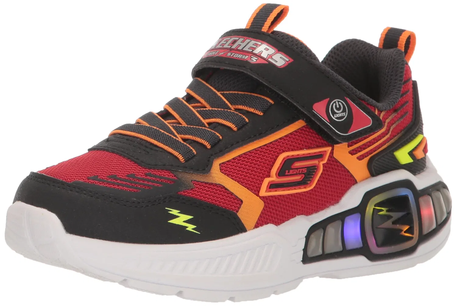 Детские кроссовки для мальчиков с подсветкой Light Storm 3 Skechers, Black Red