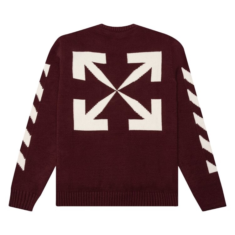 Толстовка Off-White Diag Arrow Knit Crewneck 'Barolo/White', белый — фото 3