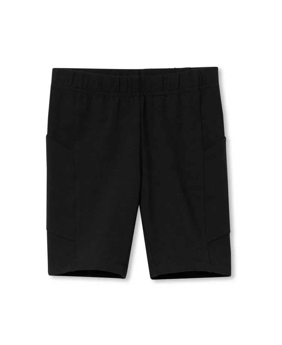 Шорты велосипедные с карманами Tough Cotton, модель Girls Tough Cotton Bike Short with Pockets Lands' End, Black