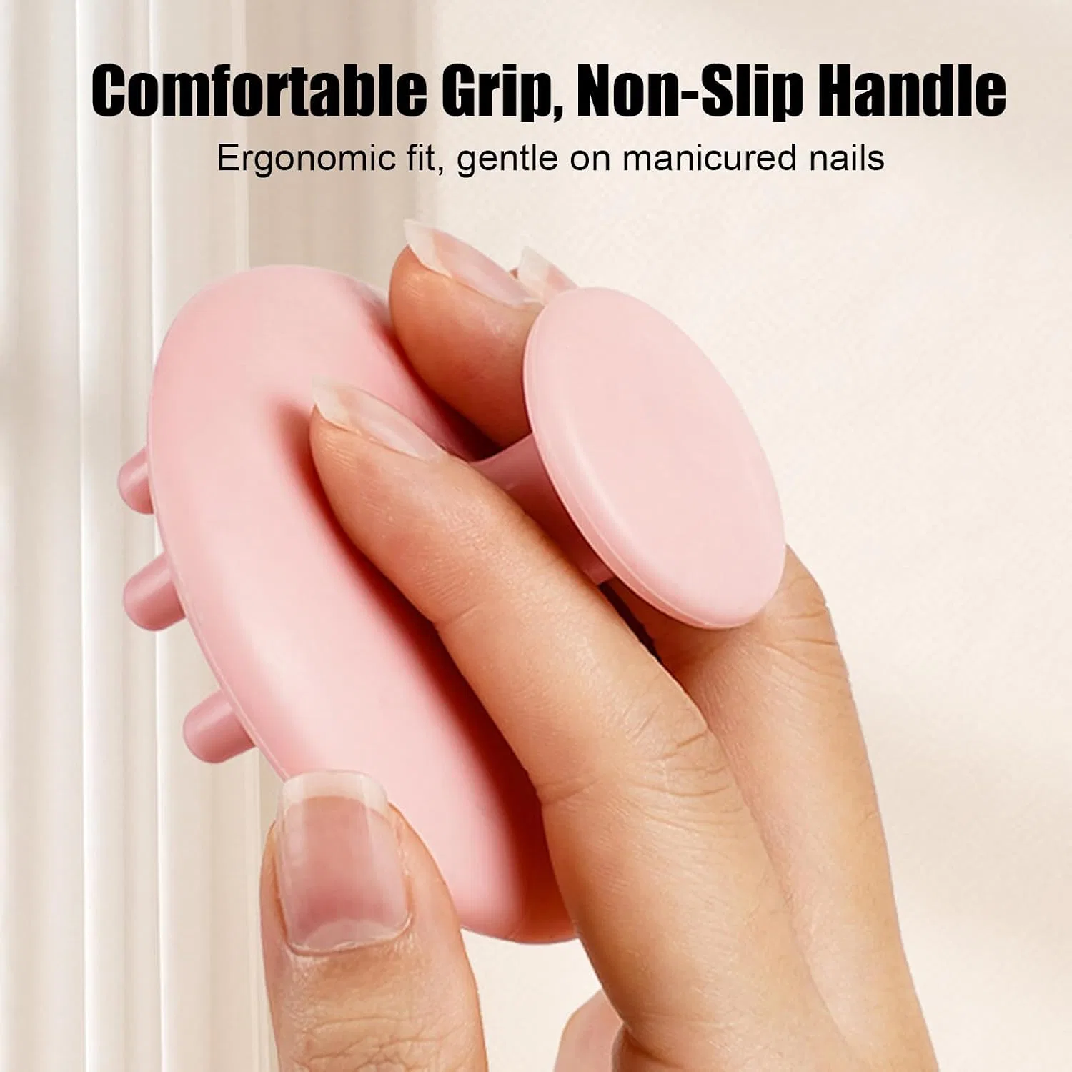Массажная щетка для кожи головы, Silicone, Generisch, Hellrosa — фото 4