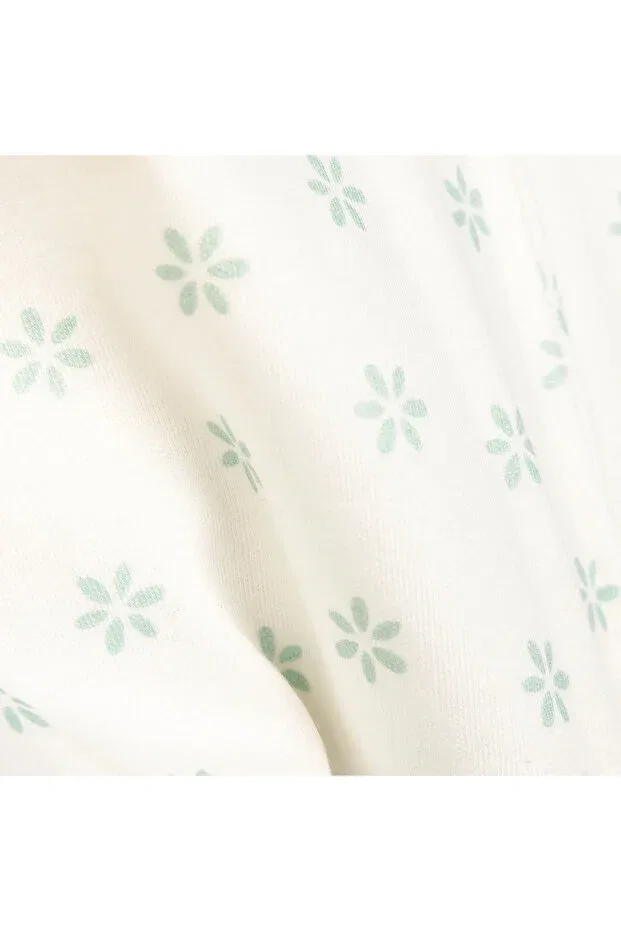 Детский комбинезон для девочек с принтом Floral Organic Cotton Baby Girl Romper Momercy, Ecru — фото 4