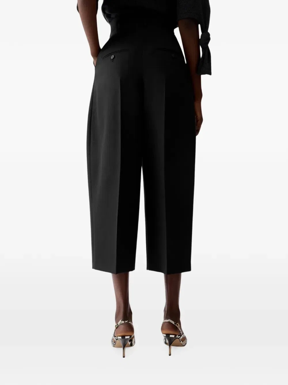 Плиссированные укороченные брюки JACQUEMUS, черный — фото 3