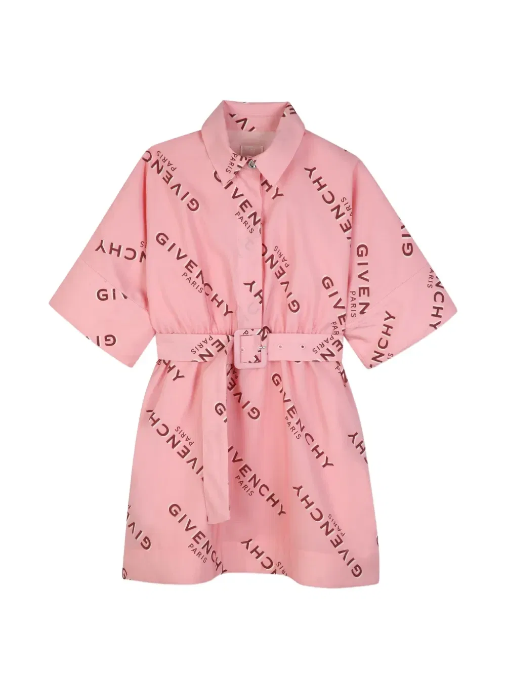 Платье с поясом и логотипом Givenchy Kids, розовый