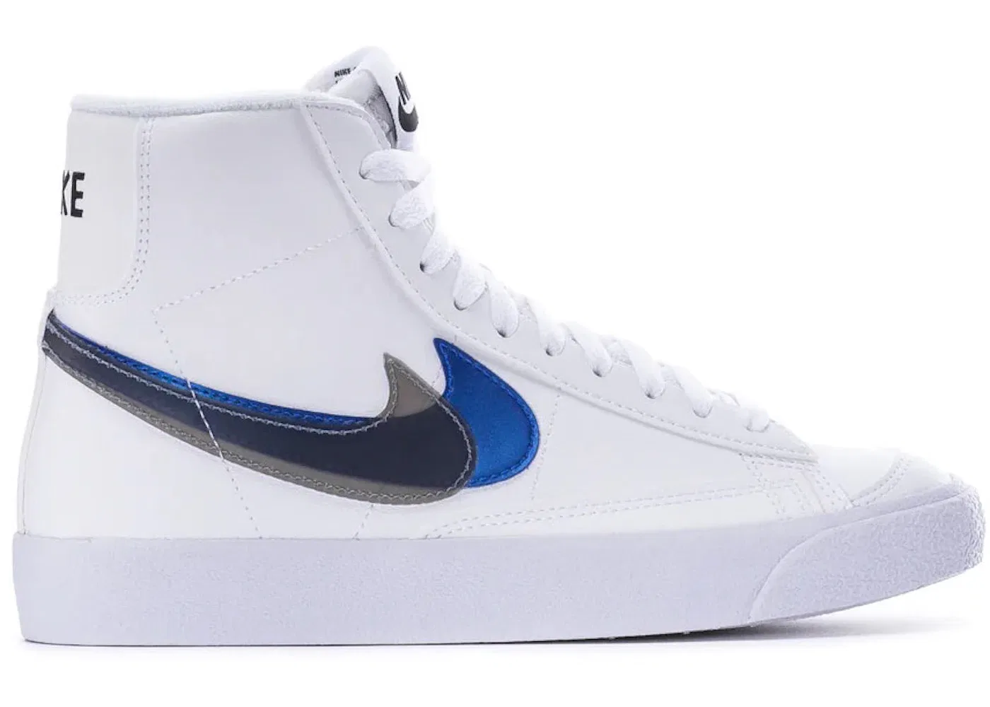 Детские кроссовки Lifestyle с контрастным Swoosh Nike Blazer Mid Next Nature, White/Hyper Royal/Summit White/Black