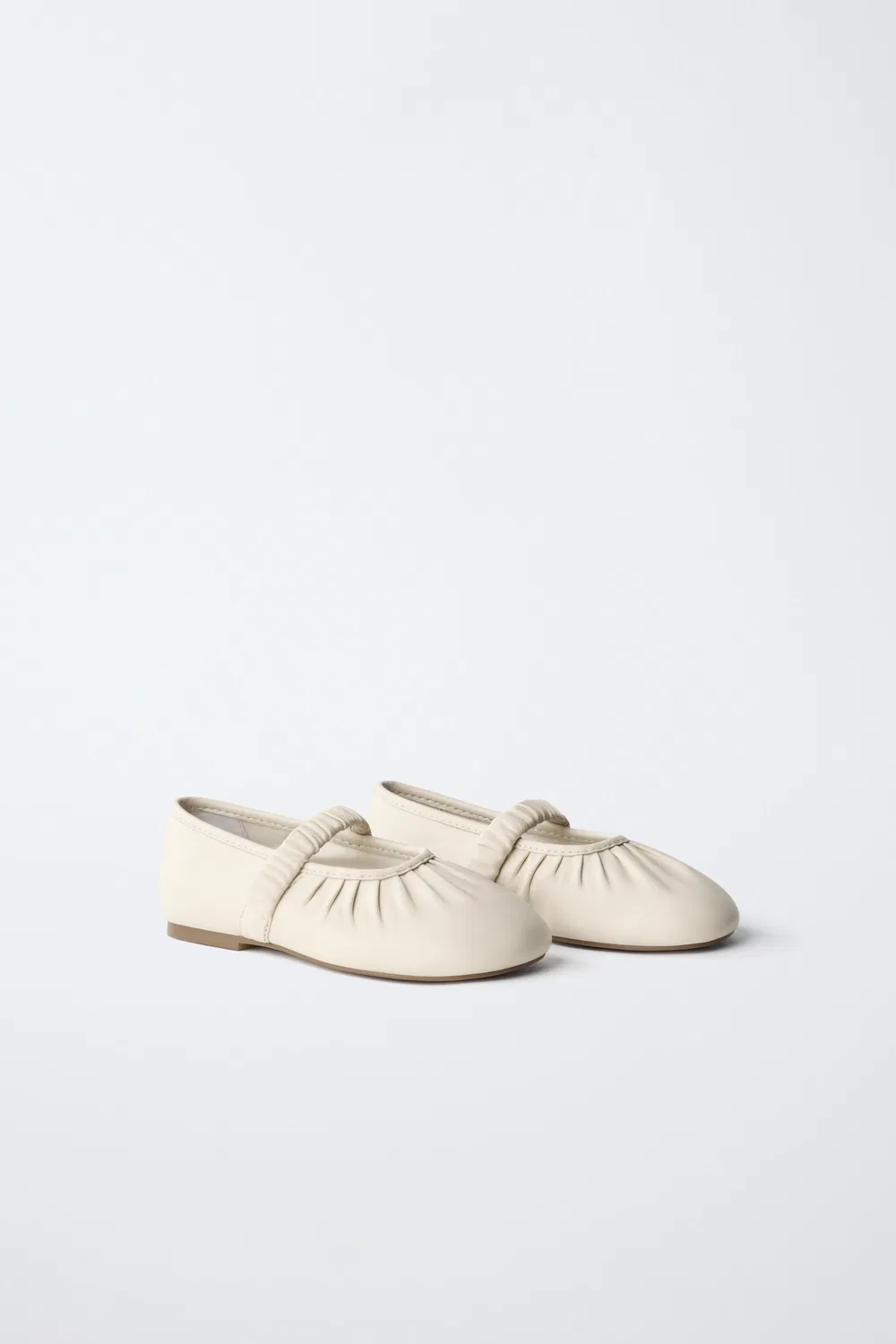 КОЖАНЫЕ БАЛЕТКИ ZARA, White — фото 2