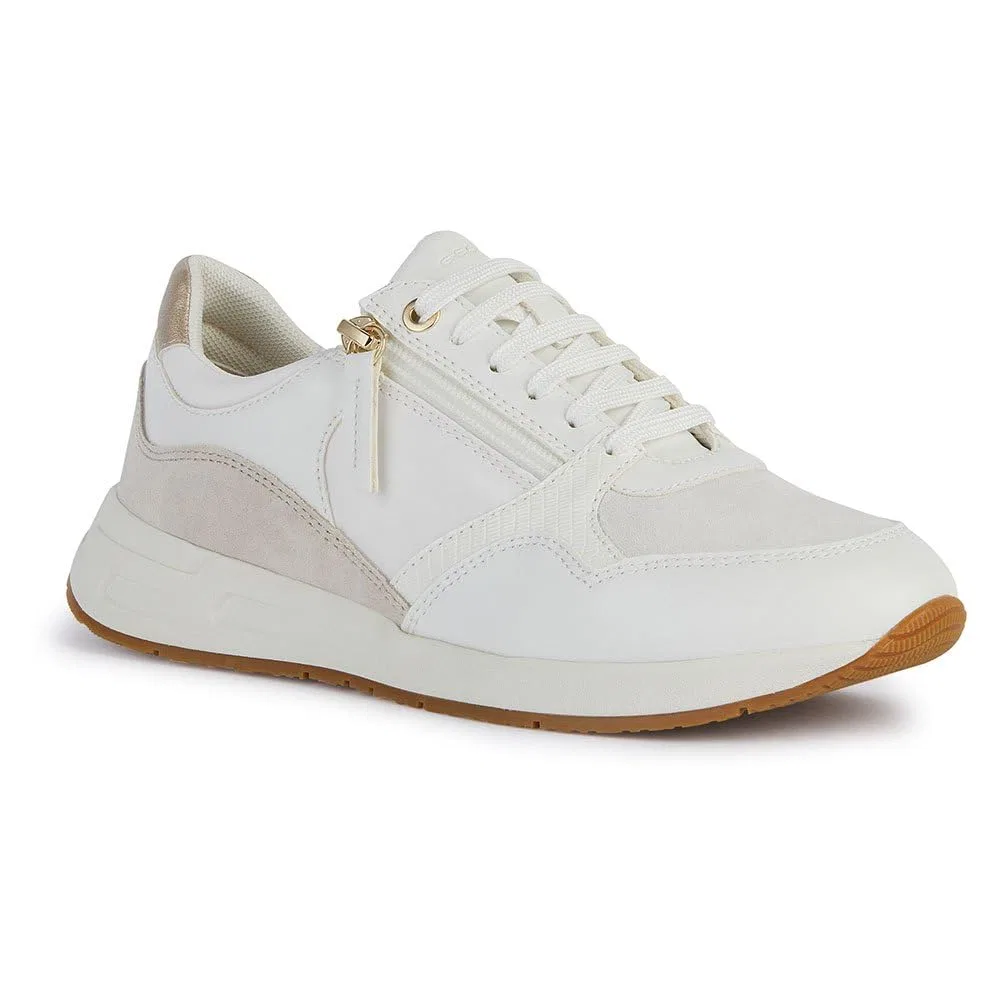 Детские кроссовки для девочек с кожаным верхом D Bulmya B Geox, White Washed