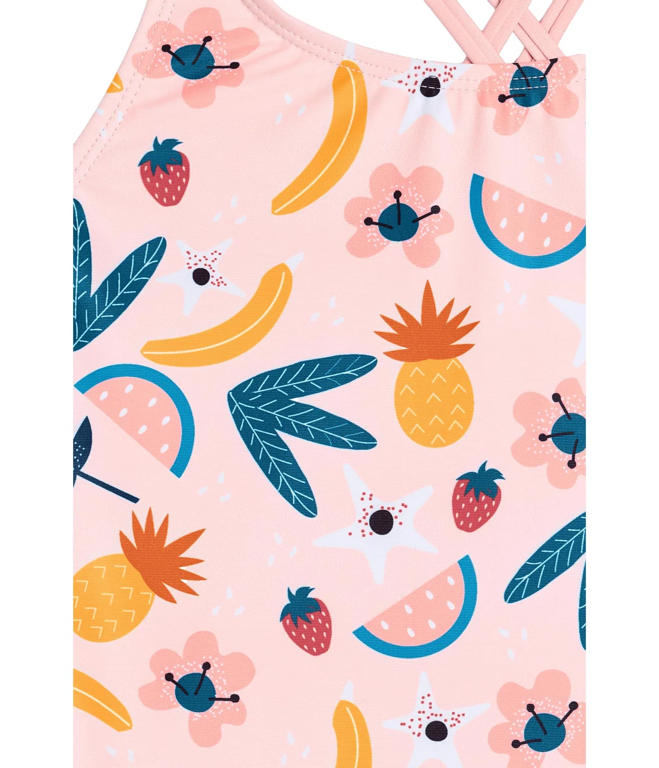 Слитный купальник с рисунком фруктов (для маленьких детей) Deux Par Deux, Pink Printed Fruits — фото 3