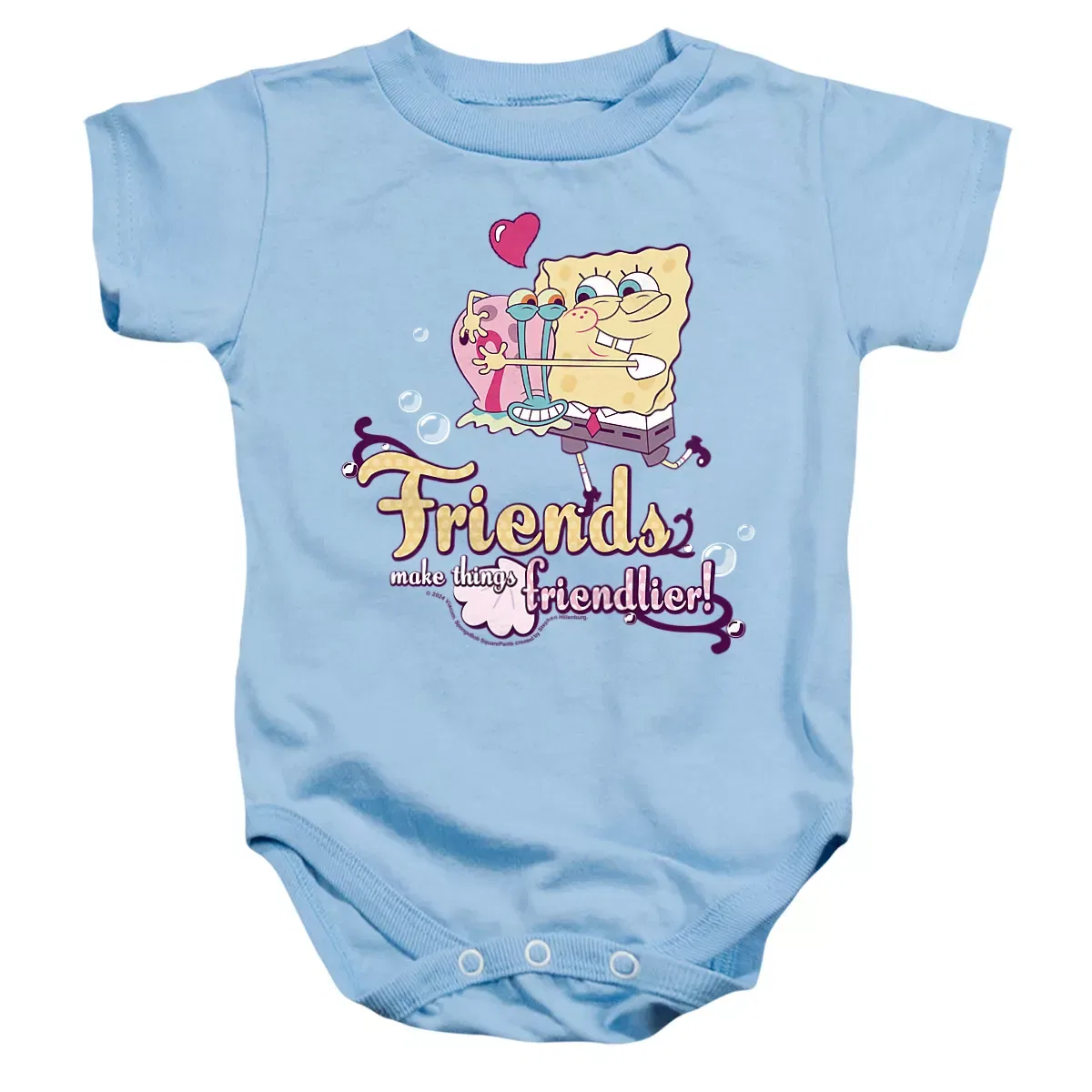 Детское боди с коротким рукавом SpongeBob, Light Blue