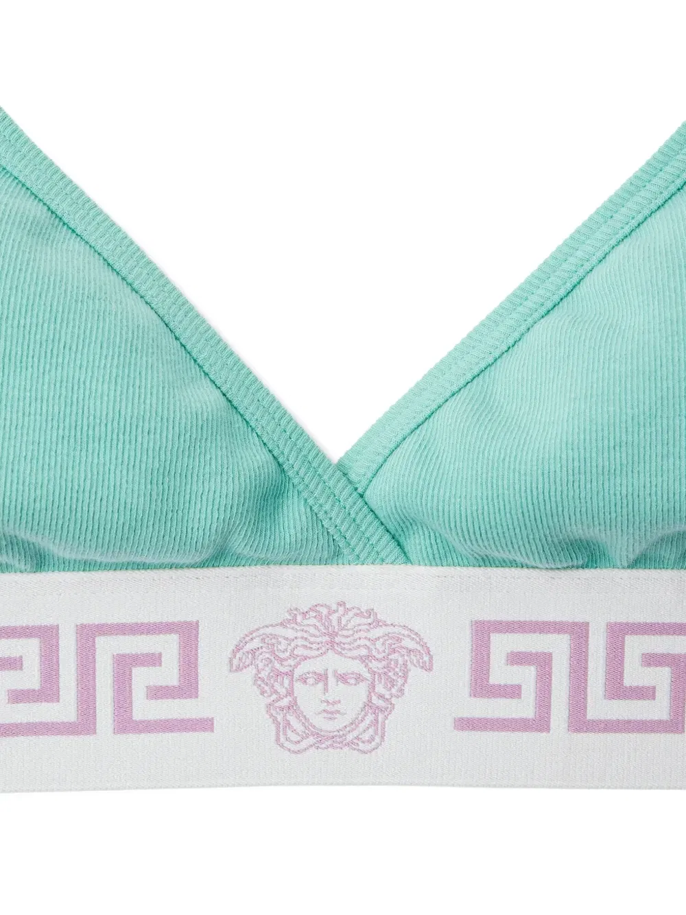 Бралетт из ребристого хлопкового джерси Versace, синий — фото 2