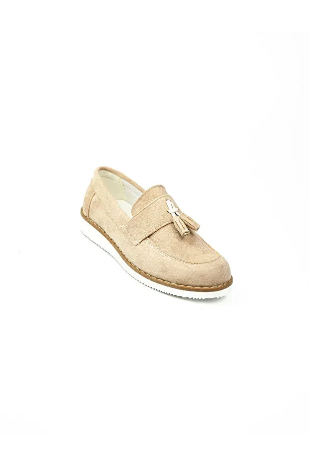 Детские повседневные туфли для мальчиков из замши с кисточками Minican, Beige