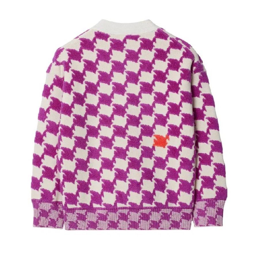 Кардиган из шерстяной смеси с узором «утиный зуб» Kids EKD Duckstooth Burberry, Bright Hyacinth — фото 2
