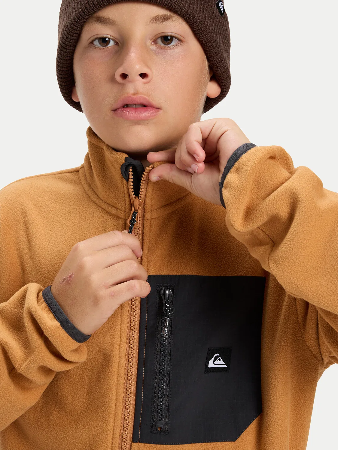 Флисовая куртка удобного кроя для мальчика Ice Fields Quiksilver, оранжевый — фото 3