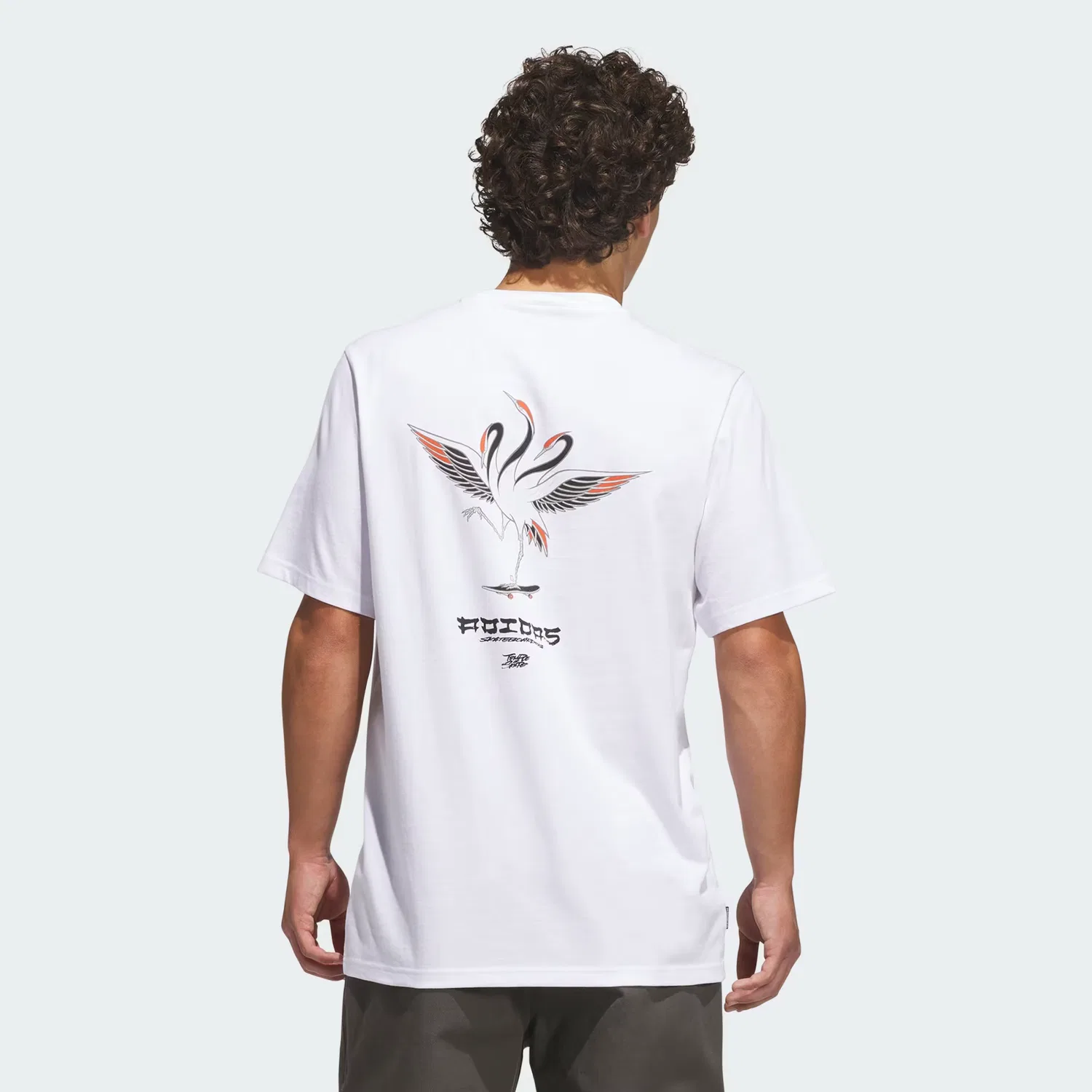 Футболка с принтом SKATEBOARDING x TEMPLE OF SKATE CRANE TEE Adidas Originals, белый/черный — фото 4