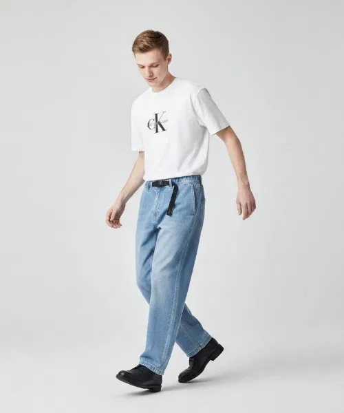 Мужская футболка с принтом Calvin Klein A - MONOLOGO OVERSIZED TEE, Белый — фото 4