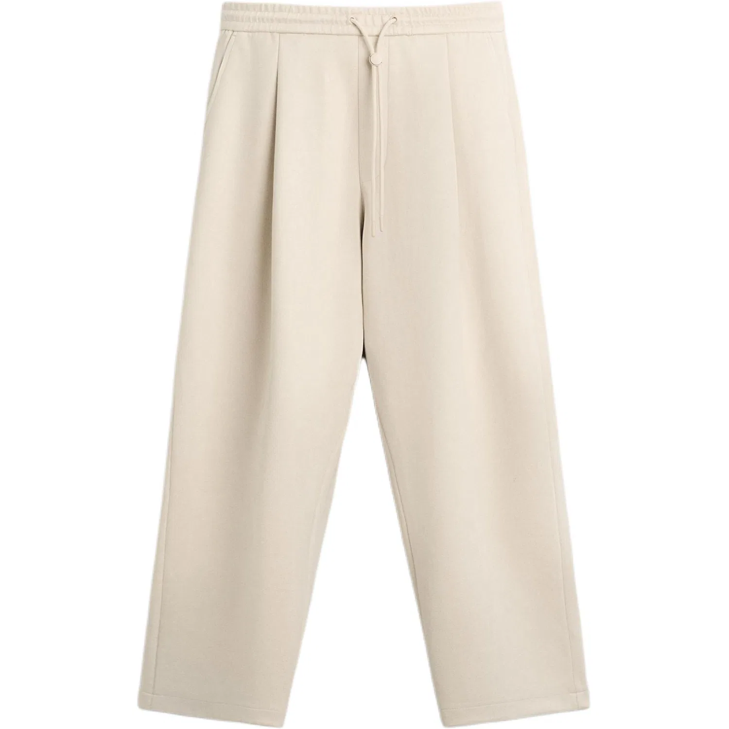 Мужские брюки свободного кроя с широкими штанинами Casual Pants ZARA, Raw White