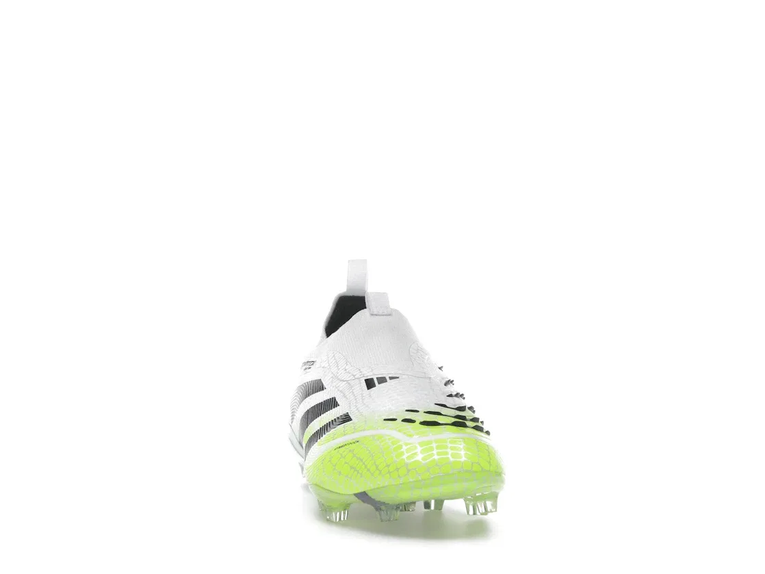 Детские бутсы Predator Elite без шнуровки Adidas, Cloud White Core Black Lucid Lemon — фото 2