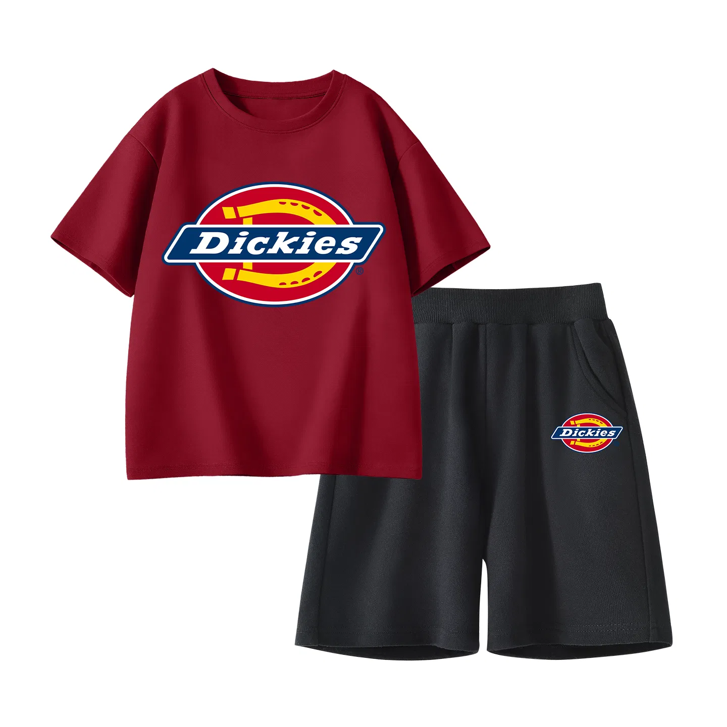 Детский спортивный комплект с круглым вырезом Dickies, Standard Garnet Red+Standard K Black