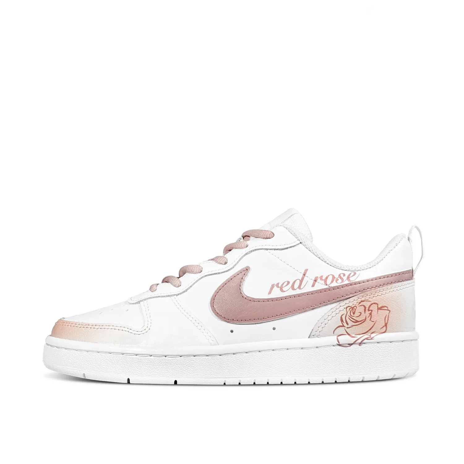 Детские кеды для скейтбординга с принтом розы Court Borough Pink White Nike