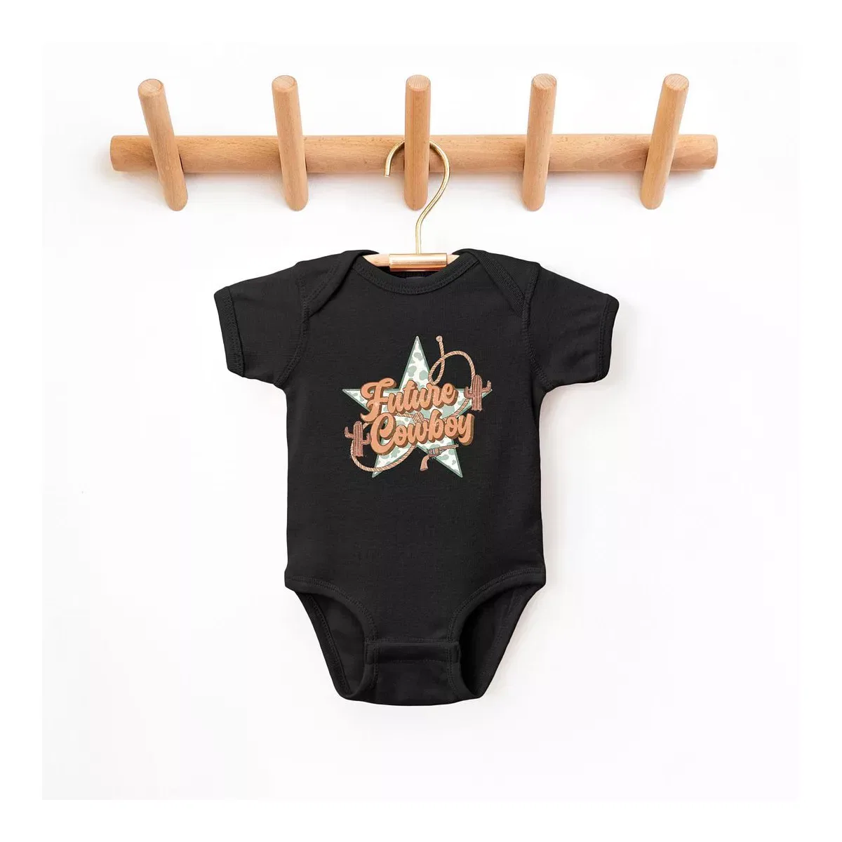 Детское боди с коротким рукавом Future Cowboy The Juniper Shop, Black