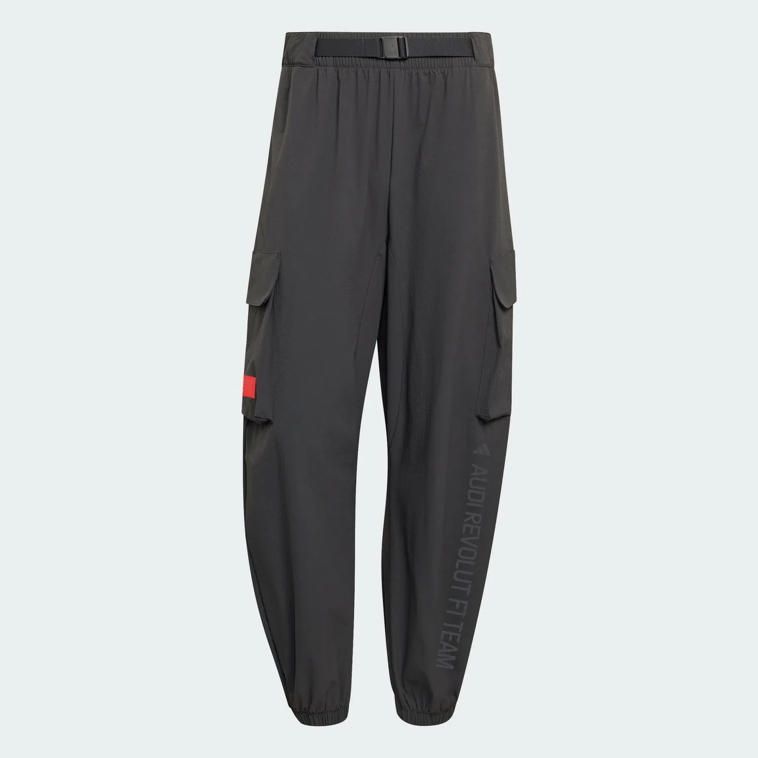 Женские свободные брюки с эластичным поясом AUDI REVOLUT F1 TEAM ELEVATED WOVEN HOSE Adidas, Schwarz Rot