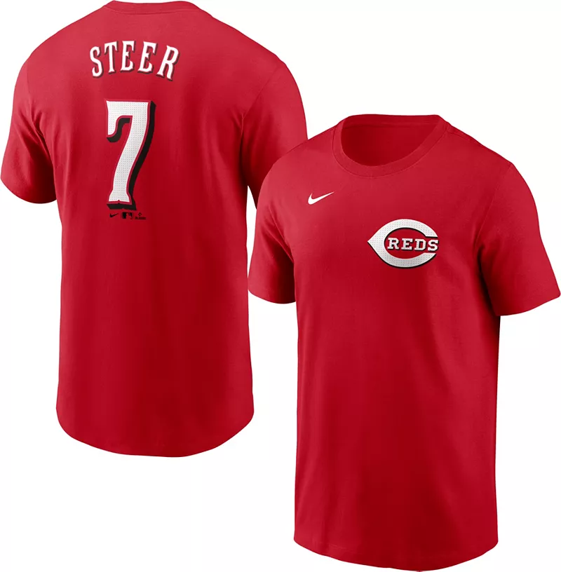 

Мужская красная футболка Nike Cincinnati Reds Spencer Steer #7