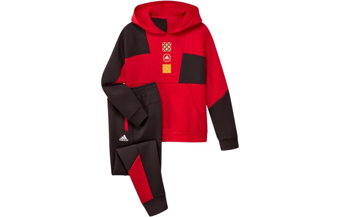 Детский спортивный комплект для мальчиков с принтом Adidas, Red Black