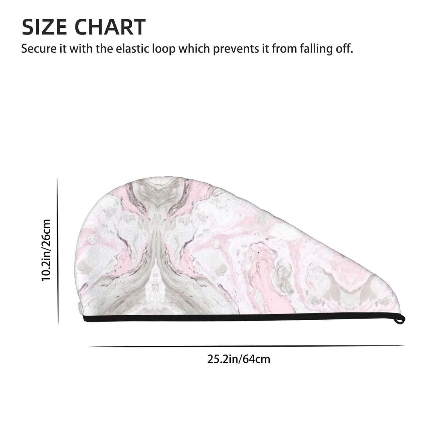 Шапочка для душа Artistic Printed, Oudrspo, Pink Abstract Ink Marble Grey — фото 4