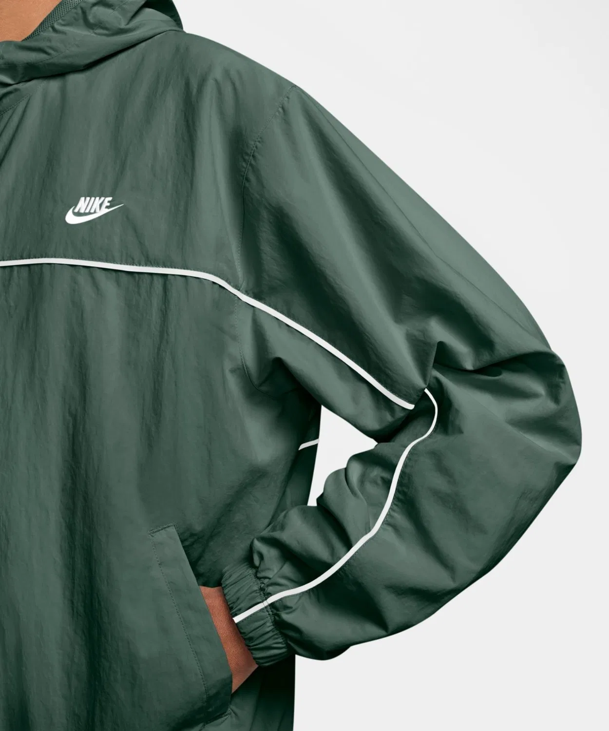 Мужская куртка Nike Club Athlete Hooded с капюшоном, хлопок NIKE, Арми — фото 3