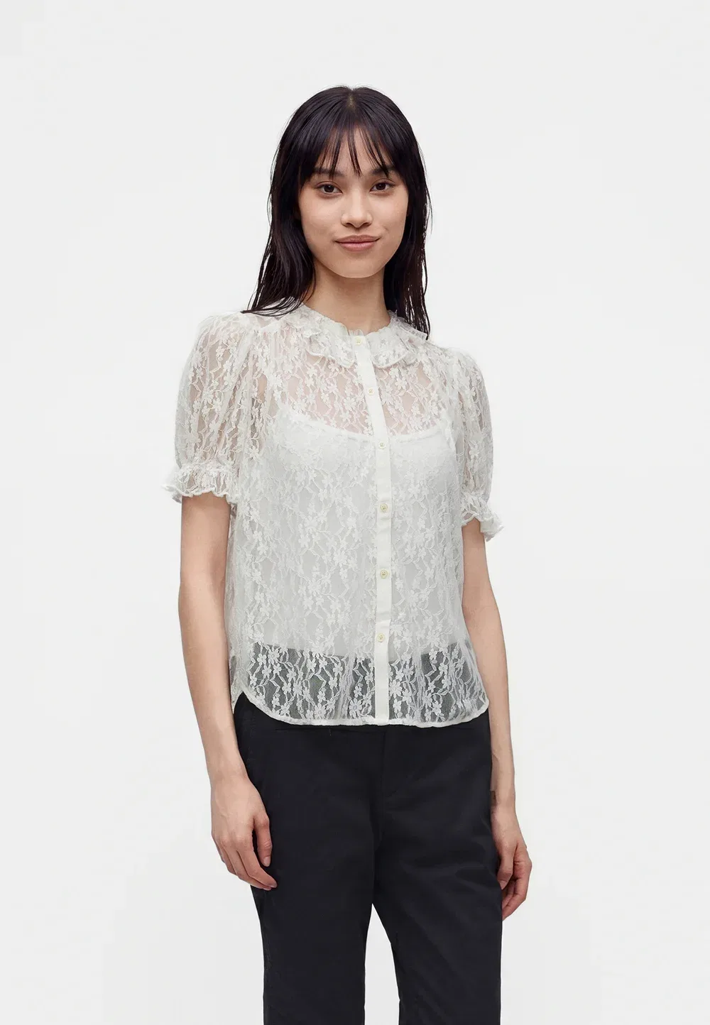 Мода - блузка на пуговицах Gap, New Off-White