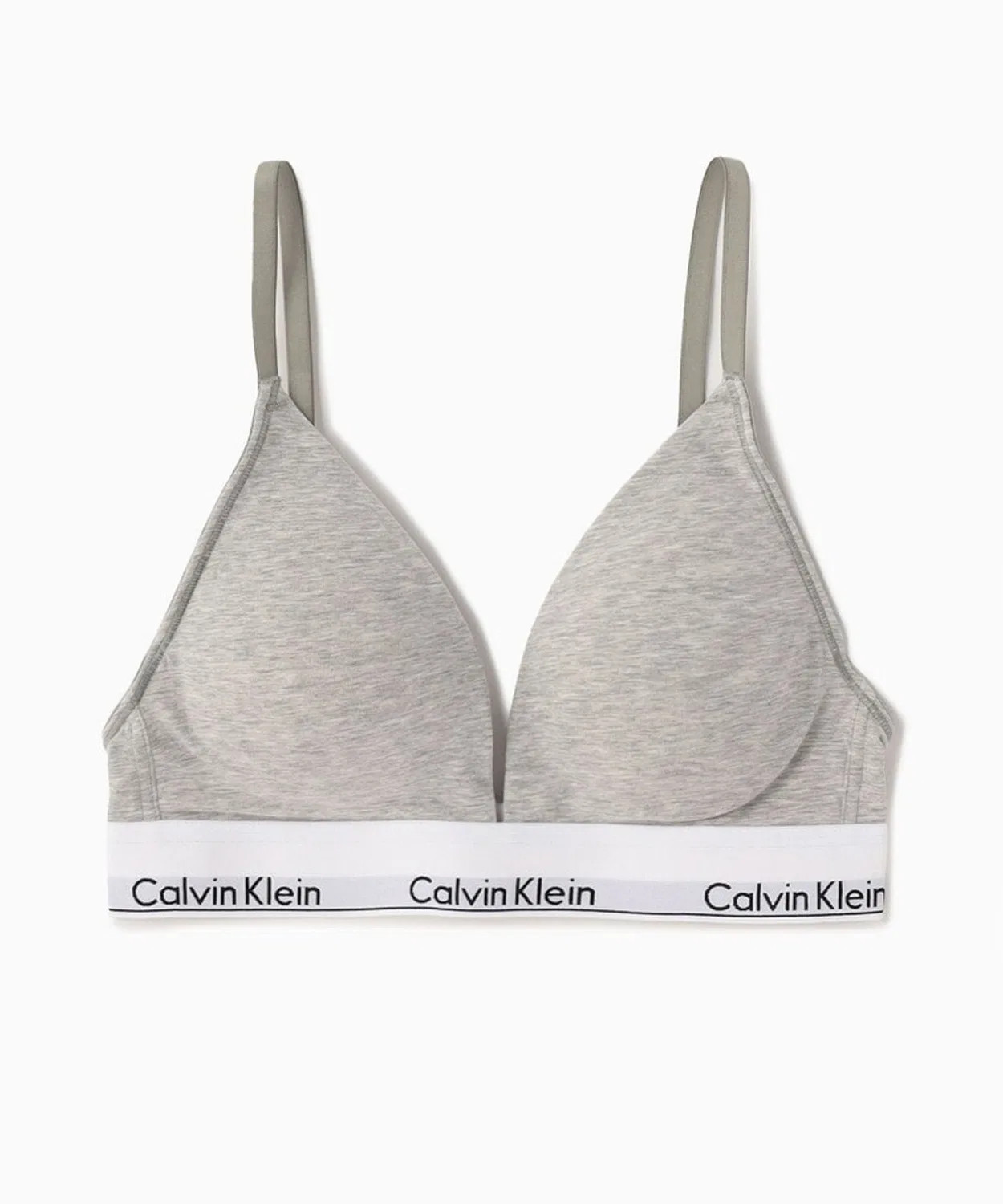 Женский спортивный бра без косточек с треугольными чашками Calvin Klein LGHT LINED TRIANGLE, Серый