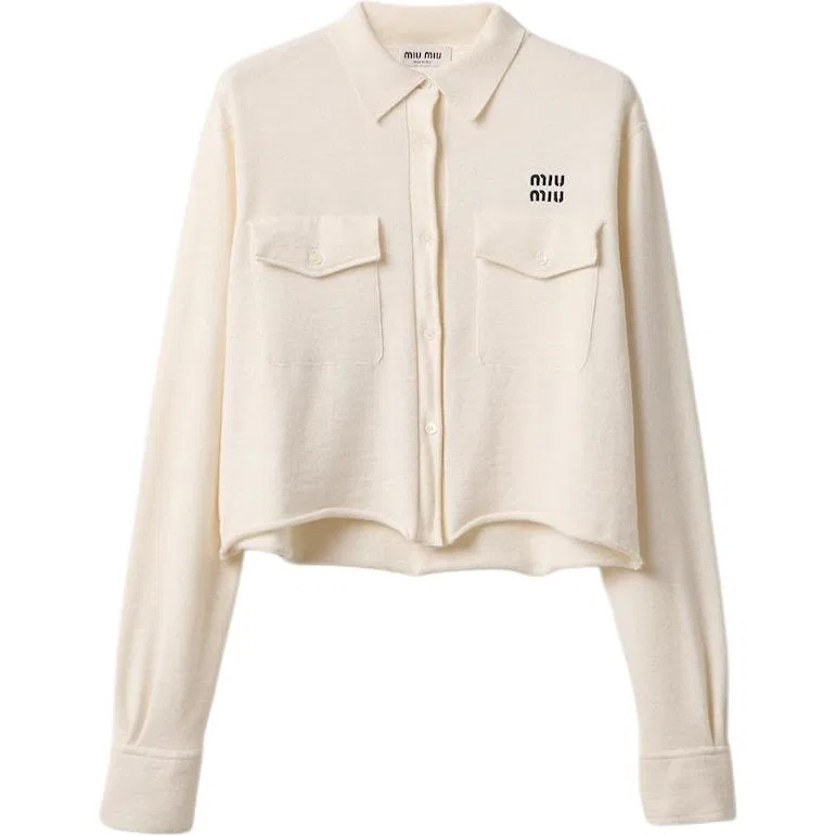 Женская рубашка с воротником MIU MIU, White