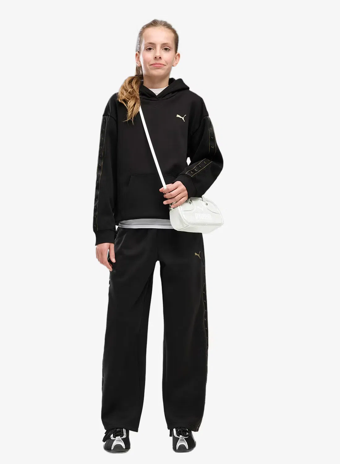 Спортивные штаны с лампасами Youth Essential Tape Puma, черный — фото 3