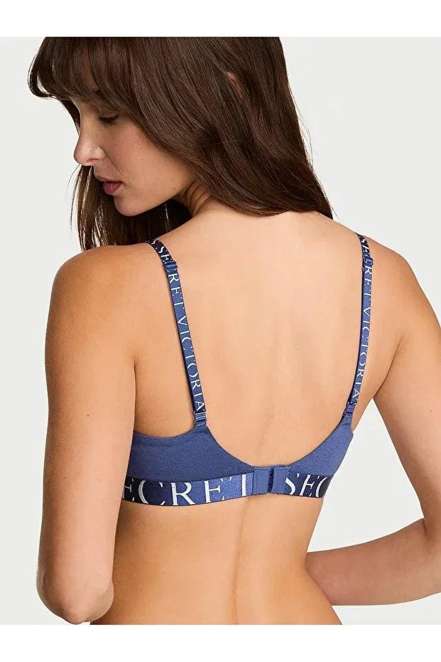 Женский бюстгальтер без косточек Cotton Logo Victoria'S Secret, Navy Blue — фото 2