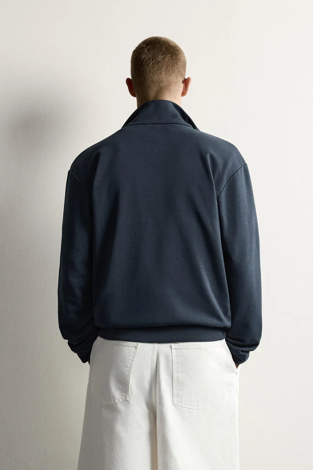 Толстовка Свободный крой, контрастная застежка-молния. ZARA, Blue — фото 3
