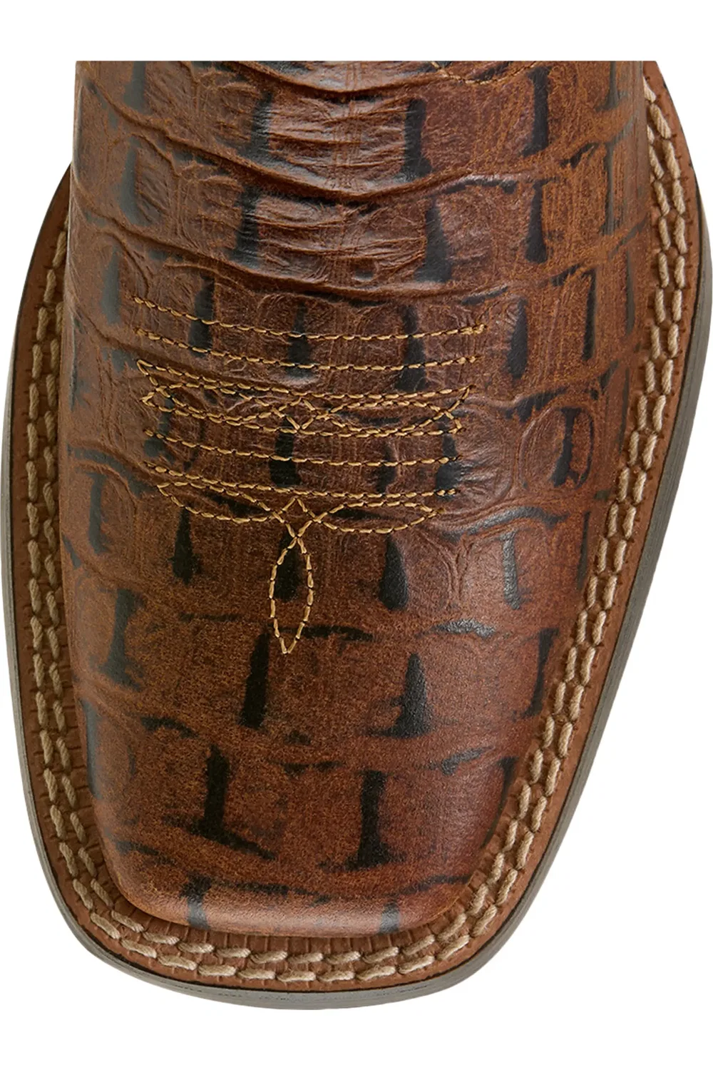 Детские ковбойские сапоги с квадратным мысом Knox Wide Square Toe Ariat, Brown Crocodile Print — фото 3