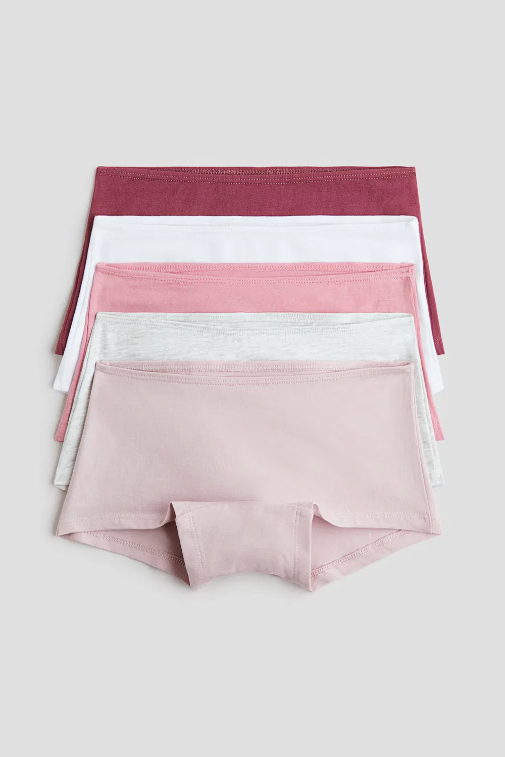Набор из 5 хлопковых боксерских трусов H&M, Helles Mattrosa/Dunkelrosa