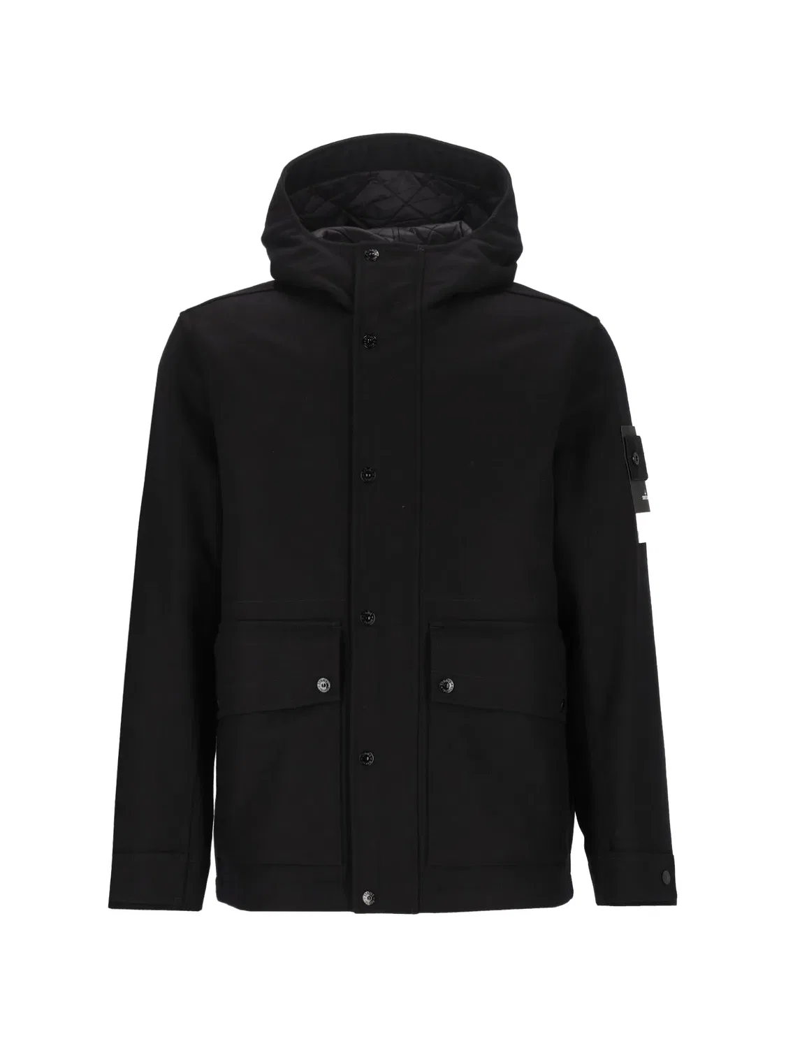 Короткая стеганая парка Ghost Stone Island, черный