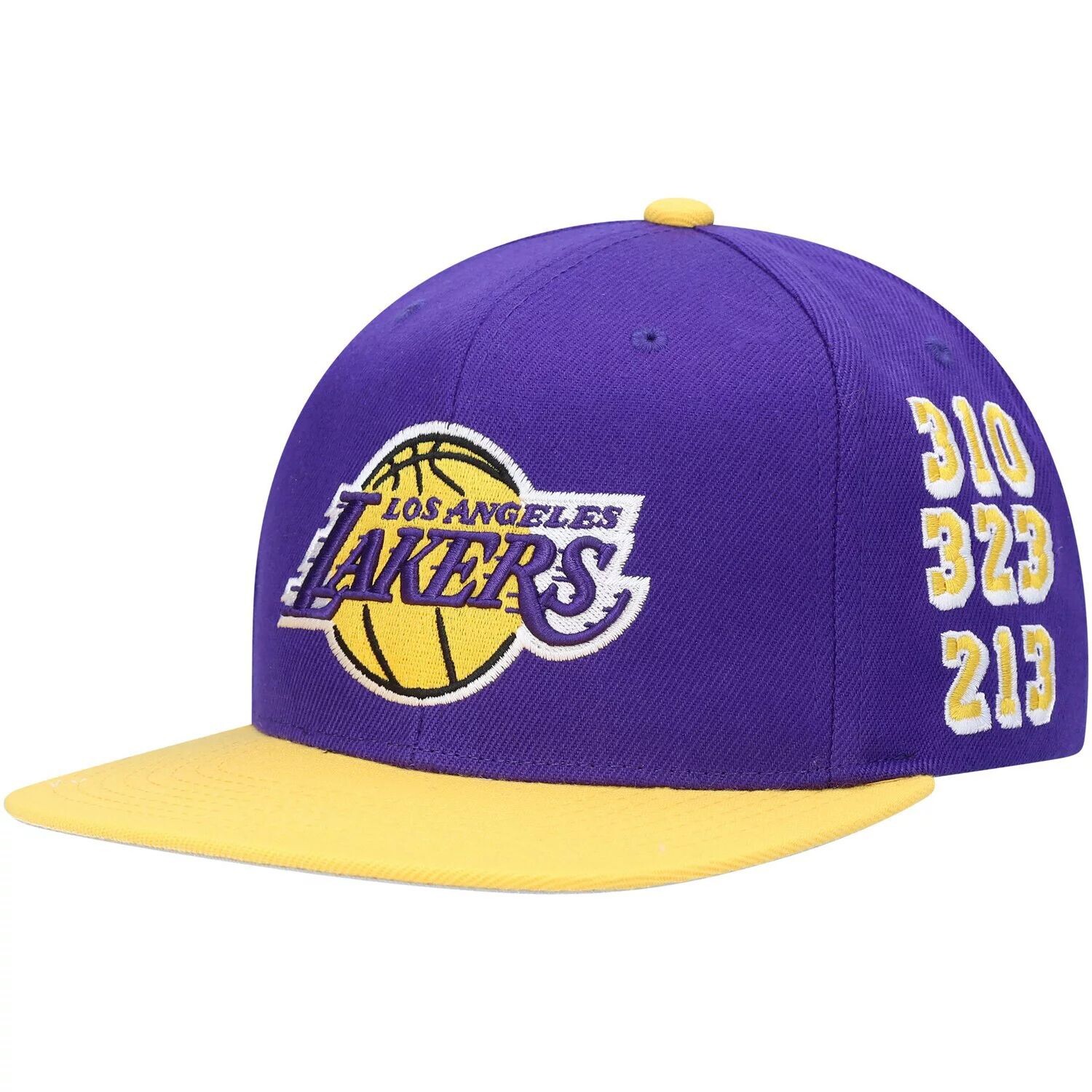 

Мужская фиолетовая кепка с кодом города Лос-Анджелес Лейкерс Mitchell & Ness Snapback