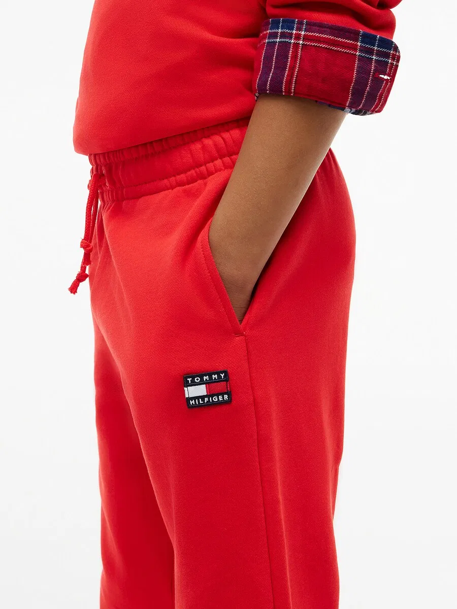 Зауженные брюки TOMMY HILFIGER красного цвета — фото 4