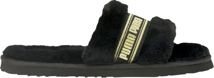 

Сандалии Puma Wmns Fluff Slide Black Team Gold, черный