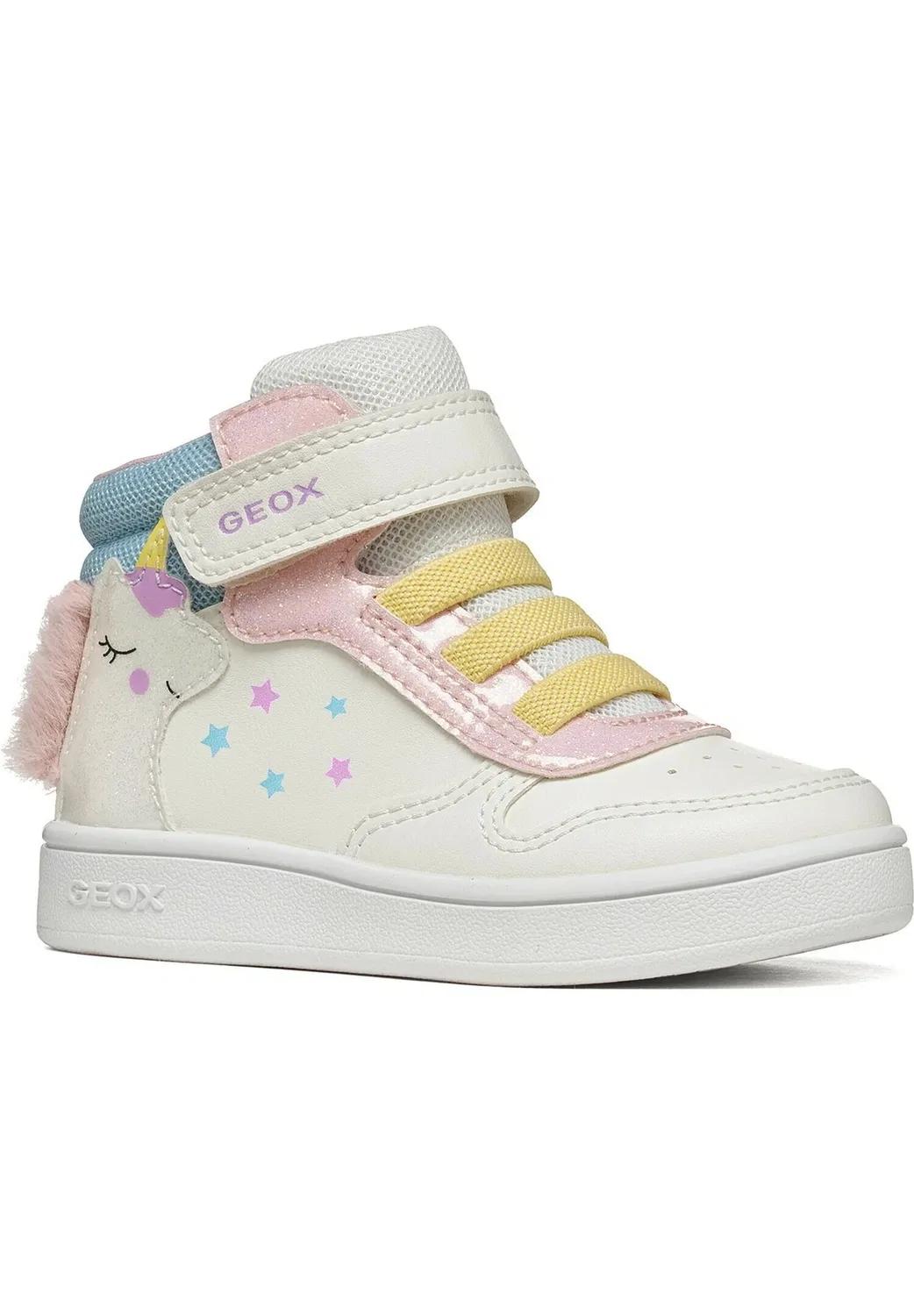 B eclyper girl - кроссовки Geox, White Pink — фото 2