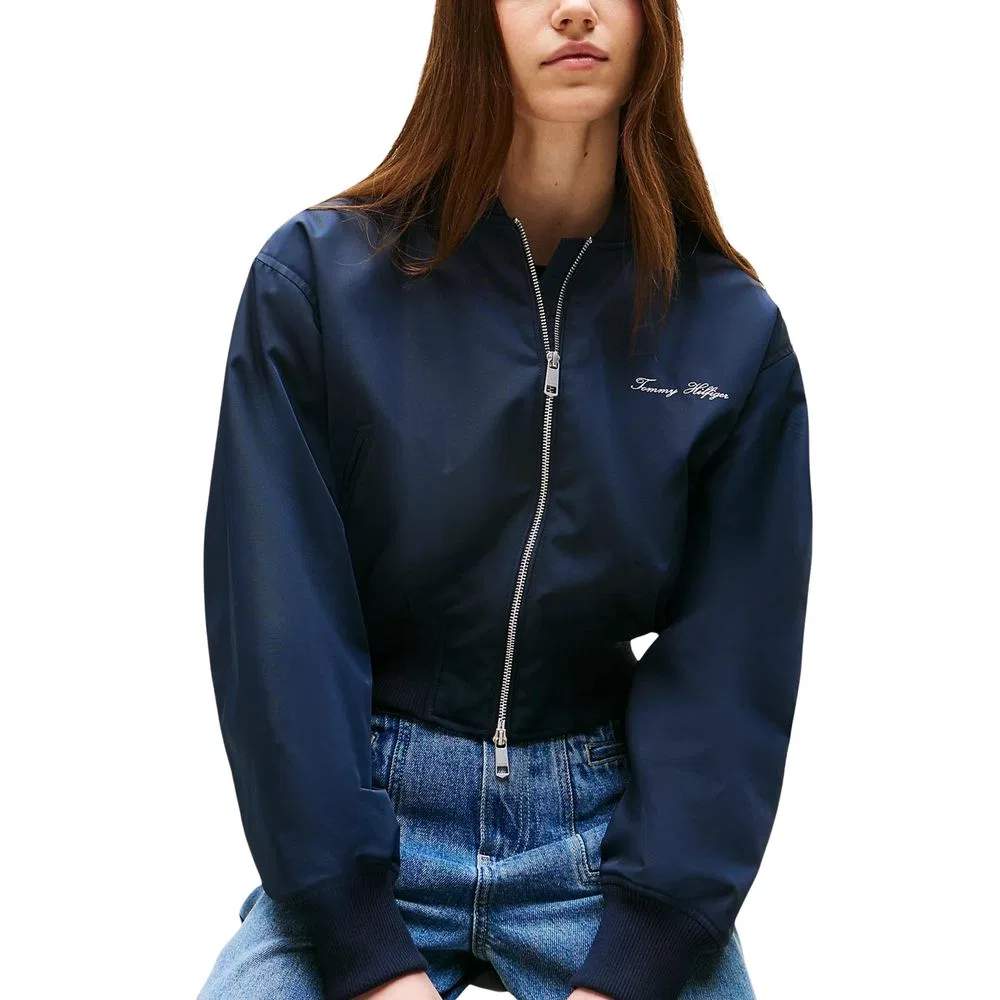 Женский бомбер без рукавов с эластичными краями Blue Recycled Polyester Tommy Hilfiger, Blue — фото 3