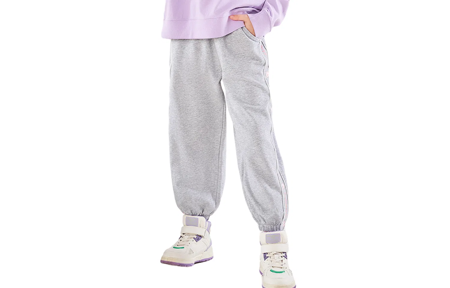 Детские спортивные штаны с принтом Red bean Red bean, Medium Heather Gray