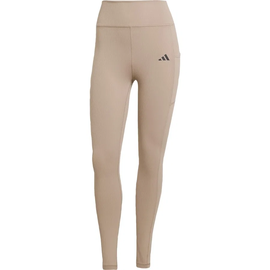 Леггинсы с карманом Optime Rib 7/8 adidas, Коричневый — фото 3
